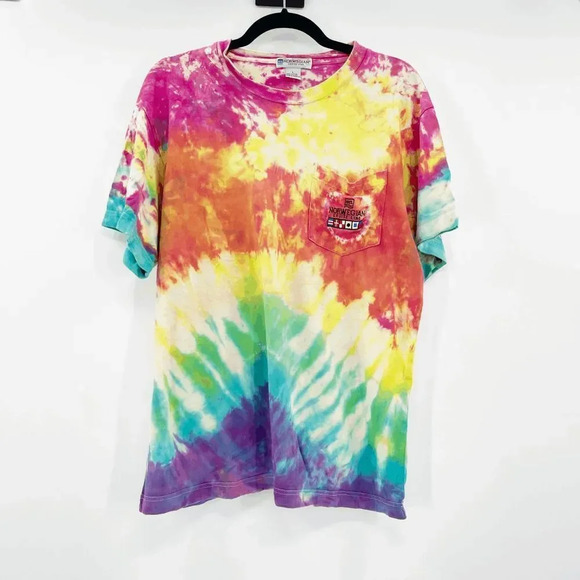 Other - Norweigan Cruise Line Rainbow Tie Dye‎ T Shirt Unisex Size L Chest Pocket